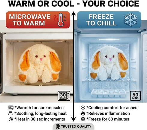 1.5 lb, Bashful Bunny Microwavable Easter Stuffed Animal, Weighted Heatable and Coolable Lavender Scented Plush