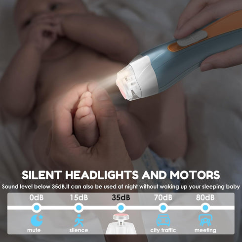KOUISYY Trimmer Baby Nail File Electric Baby Nail with LED Light, USB Charging Baby Nail Clipper for Newborn Infants