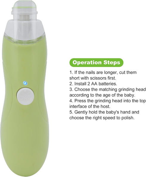 Trimmer Quiet Electric Nail with LED Light & Guard Gentle Cordless Nail Clippers for Infants, Toddlers & Newborns (Soft