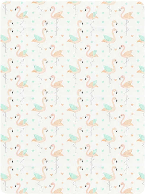 miaozhen 1 Pack 52x28 Cotton Baby Crib Sheets Soft Stretchy Pink Simple-Lined Flamingo Toddler Bed Cover for Nursery