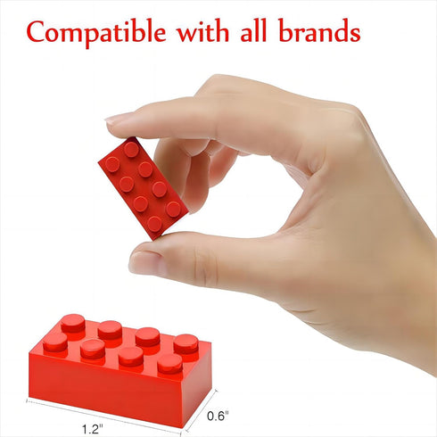 Classic Building Bricks 2x4, Compatible with LEGO Parts 3001, 110 Piece Bulk Building Block for Age 6+ (Red)