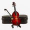 Dselvgvu Wooden Miniature Double Bass with Stand, Bow and Case Mini Musical Instrument