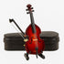 Dselvgvu Wooden Miniature Double Bass with Stand, Bow and Case Mini Musical Instrument