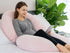 INSEN Velvet C-Shaped Pregnancy Pillow in Warm Pink
