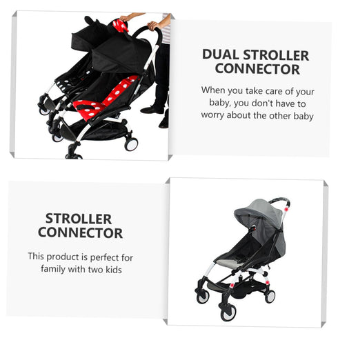 Set 2 Infant Stroller Connector Connectors for Single to Double Easy to Use