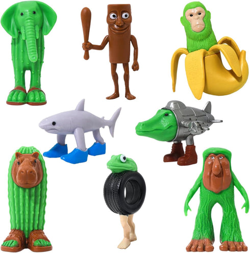 Xgmadiles Italian Brainrot Toys,Tralalero Tralala Action Figures, 8PCS Brainrot Meme Shark Figures,Tung Tung