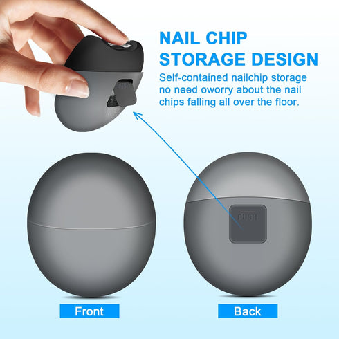 Yoiilifee 2-Speed Trimmer, Electric Automatic Nail Clipper with Light, USB Rechargeable, Nail Scraps Storage & Magnetic