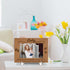 Wood Picture Frame with Wood Stand, Footprint Photo Frame Tabletop Display for Baby, Gift for Pregnant Mom New Dad,