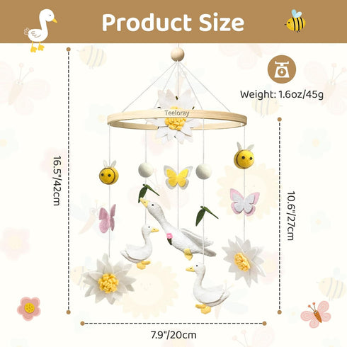 Baby Mobile for Crib Goose Nursery Decor Handmade Felt Crib Mobile for Bassinet One Silly Goose Birthday Decorations