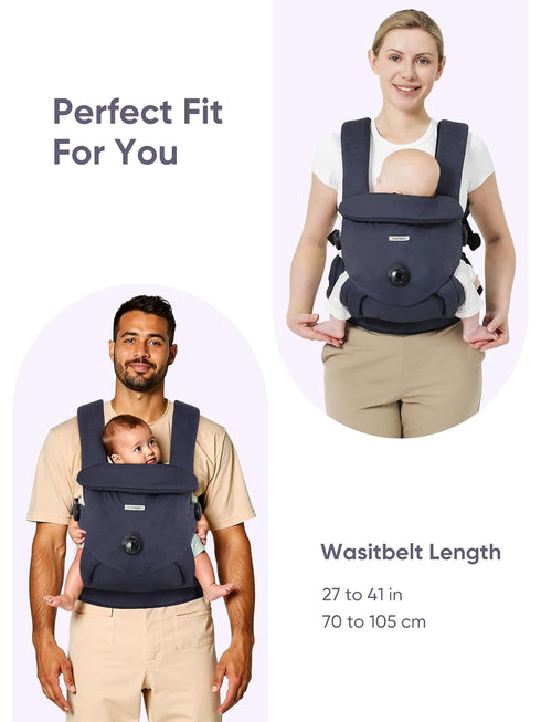 3 10-44lbs, bonoch Baby Carrier Newborn to Toddler - EaseFit Adjust Knob for Baby Hip Healthy Develop, Ergonomic Cotton