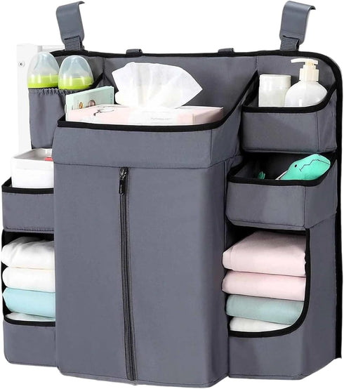 Tuygn Tuyen Multilayer Nursery Storage Bag For Crib Essentials Hanging Diaper Organizer For Changing Table