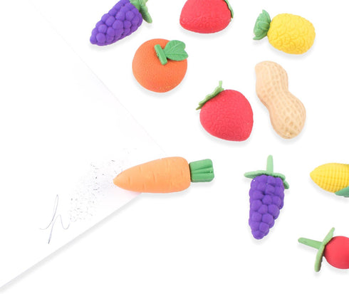 Super Z Outlet Colorful Mini Fruits & Vegetables Tiny Foods Miniature Pencil Erasers for Party Favors