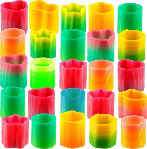 Bedwina Rainbow Spring Toy Assortment - (Pack of 250) Mini Plastic Coil