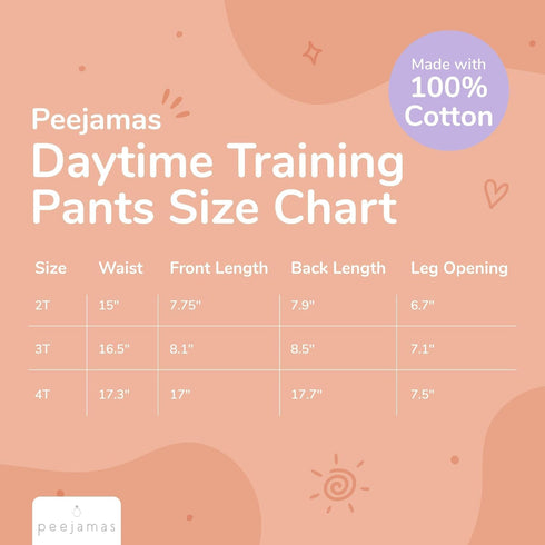 Peejamas Toddler Daytime Trainers - Easy Clean Potty Training Pants