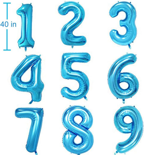 Tellpet Blue Number 1 Balloon, 40 Inch for Celebrations and Parties