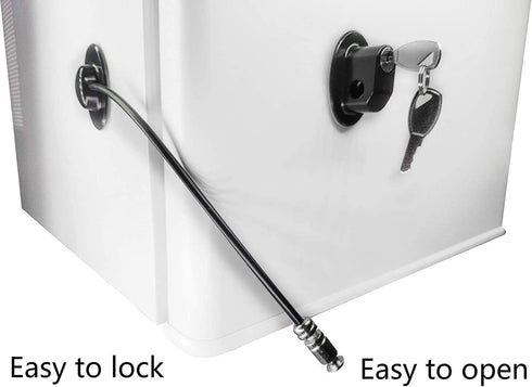 REZIPO 3 Pack Black Refrigerator Door Locks with 6 Keys, Key Locks for Fridge, Cabinet, File Drawer and More
