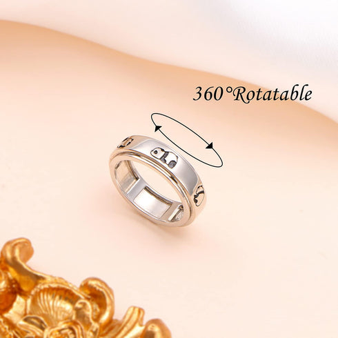 Anxiety,S925 Spinner Rings for Sterling Silver Fidget Anxiety Worry Relieving Boredom ADHD Autism Band Rings for Teen
