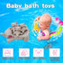 Yomwet 6 4 Set, Bath Toys for Toddlers Infants Months+, Floating Bathtub Elephant Toys Squeak Rubber Animal Piece Pool
