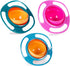 Berry President Magic Bowl, 360 Degree Rotation Spill Resistant Gyro Bowl with Lid for Toddler Kids (Pink+Blue+Green)