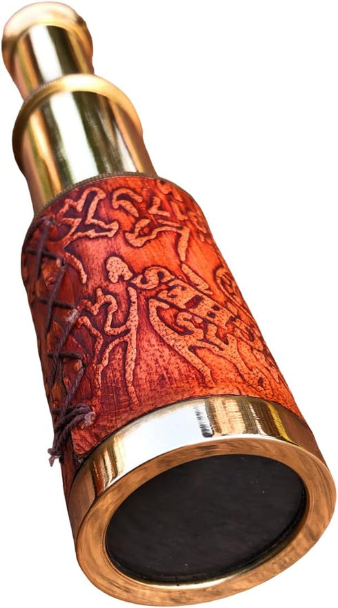 NauticalMart (6", Nautical Handheld Pirate Brass Telescope with Box/Case Sailor Home Decor Pirate Captain Boat Gift