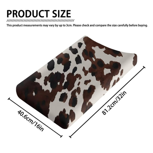 Cow Soft Stretchy Changing Table Cover for Boys Girls, Lightweight Waterproof Nursery Pad Change Cover