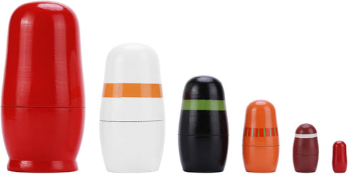 Yoption 6Pcs Christmas Russian Nesting Dolls, Handmade Wooden Santa Claus Dolls Gift for Kids
