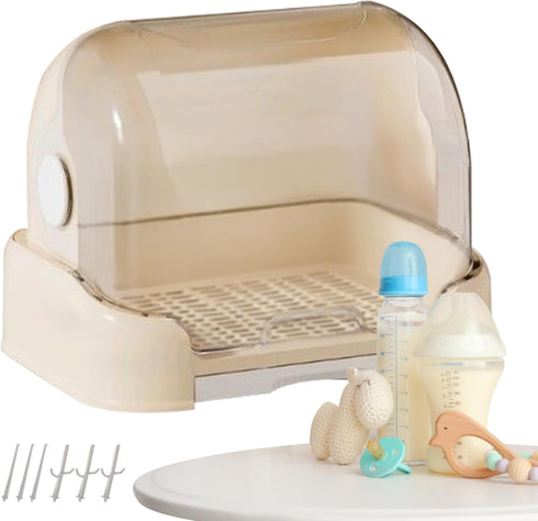 Generic Countertop Bottle Organizer - Drying Rack with Cover Device, Removable Holder Nursery Container for Pacifier