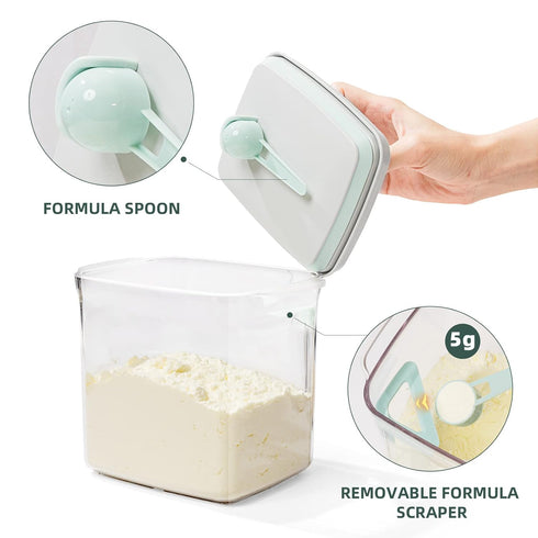 2 Pack 1700ml 21OZ, 1.32LB, 600g, Formula Container to Go - Pop Top Milk Powder Container, BPA-Free Airtight Formula