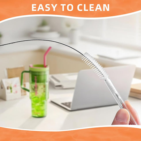 WDPOER Set 5, Cleaning Brushes for Reusable Drinking Straws, of Long Wire Handle, Bottle and Straw Cleaner for Stanley