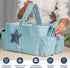 Folkulture Baby Blue Diaper Caddy Organizer with Handle, Boy & Girl Shower Gift Basket, Machine Washable, Portable
