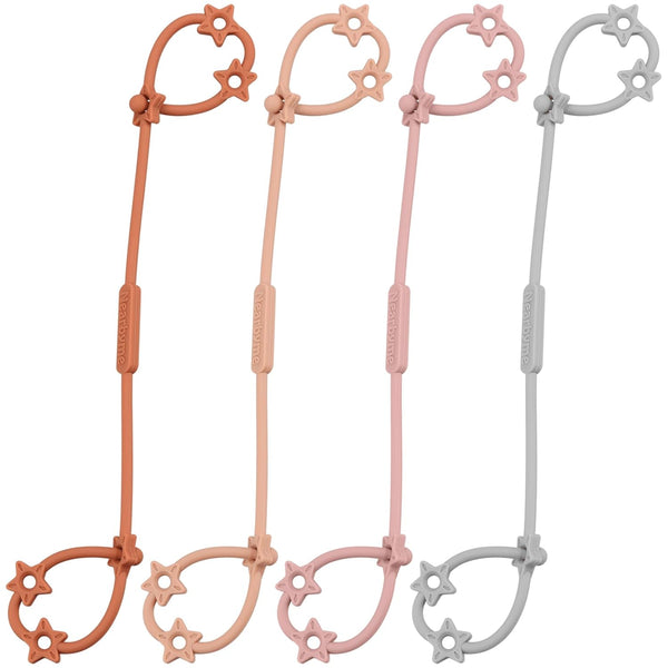 Toy Straps for Baby, 4 Pack Adjustable Stretchable Sippy Cup Straps for Stroller, Highchair, Car Seat