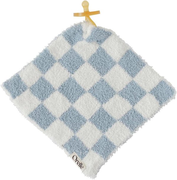 Orelle Checkered Baby Lovey | Pacifier Holder | Ultra-Soft & Cozy Loveys