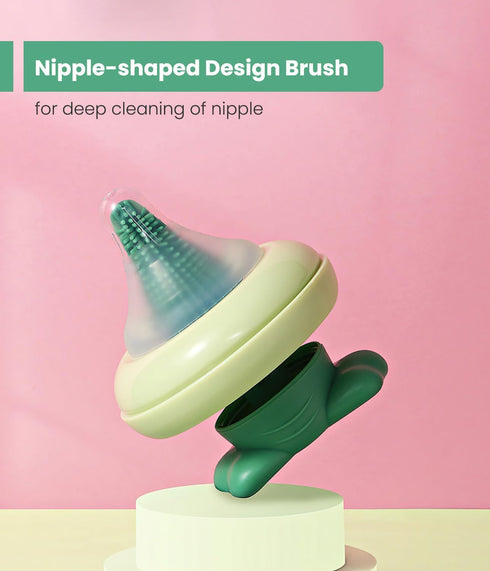 5-in-1 Baby Bottle Brush Set, BPA-Free Bottle Brush for Baby, Includes Silicone & Nylon Brushes