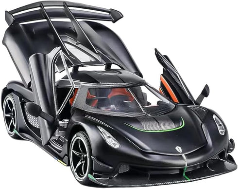 Toy Cars Model Koenigsegg Jesko 1/24 Black Alloy Collectibles, Die-cast Vehicles with Sound and Light