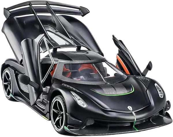 Toy Cars Model Koenigsegg Jesko 1/24 Black Alloy Collectibles, Die-cast Vehicles with Sound and Light