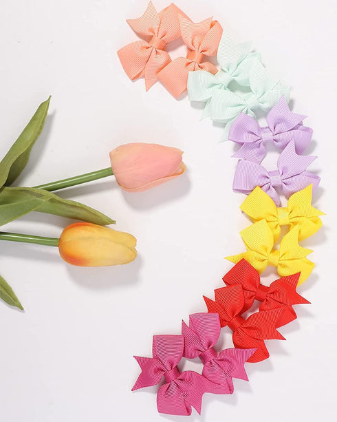 Baby Hair Clips 60PCS - 2" Fully Lined Tiny Hair Bows Alligator Clips for Infants and Toddlers