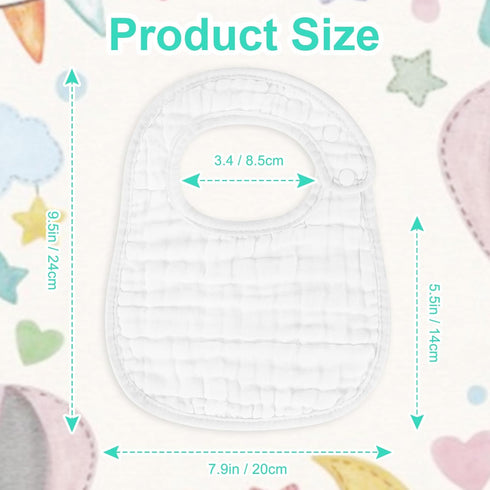 Accmor 6 Pack Muslin Baby Bibs, Soft Cotton Baby Bandana Drool Bibs for Boys Girls Teething and Drooling