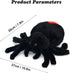 Soft Spider Dolls, Cute Stuffed Animals Plush Pranks Spoof Stuff Toys, Gifts for Kids, Child, Birthday, Halloween, Christmas, Home Decor (Black)