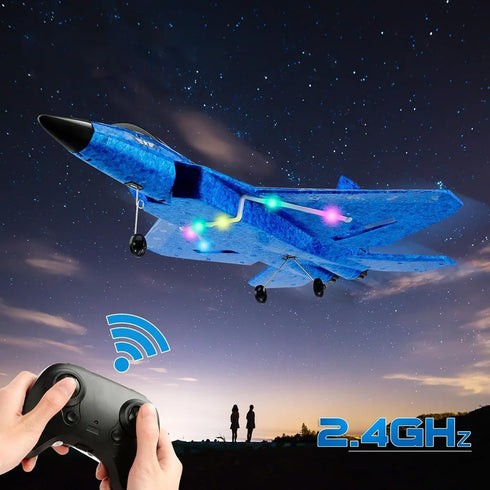F-22 2.4GHz Lights/3 8-16 ANTSIR Remote Control Plane Raptor, Durable Foam Rc Airplane with Smart Gyro/LED Rechargeable