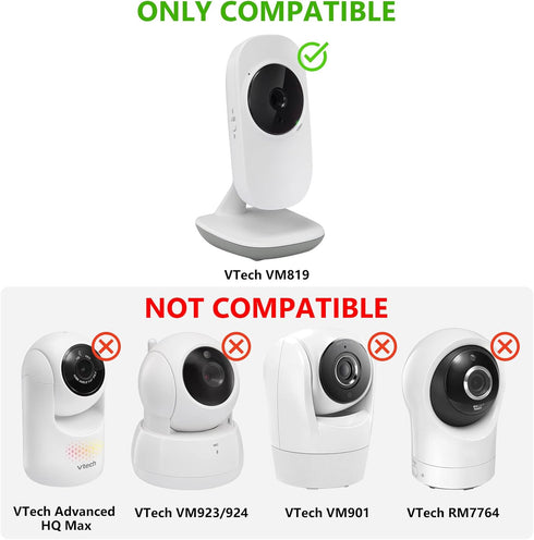 wochel VM819, Flexible Baby Monitor Mount Compatible with VTech No Drilling Baby Camera Mount for Crib Without Wall