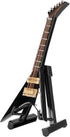 Pssopp Wooden Miniature Electric Guitar, Mini Black Dollhouse Guitar Model with Stand and Case