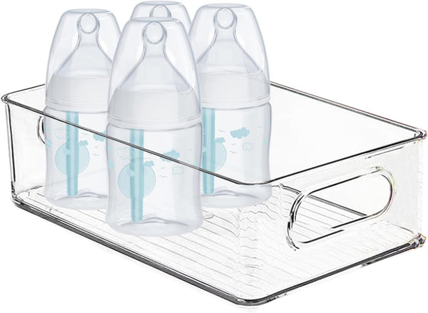 Baby Bottle Organizer - Plastic Storage Center for Baby Bottles and Food Jars, Portable Nursery Organizer for Kitchen