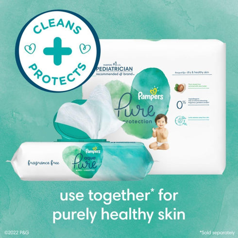 56 pampers aqua pure baby wipes ct OLD