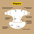 DYPER Viscose from Bamboo Baby Diapers Size 1, Cloth Alternative, Day & Overnight, Hypoallergenic