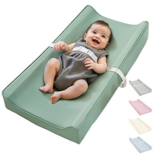 Navari Vegan Leather Waterproof Baby Changing Pad - Wipeable, Extra Thick & Portable