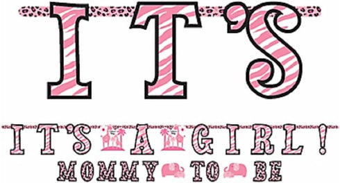 Sweet Safari Girl Jumbo Letter Banner Kit