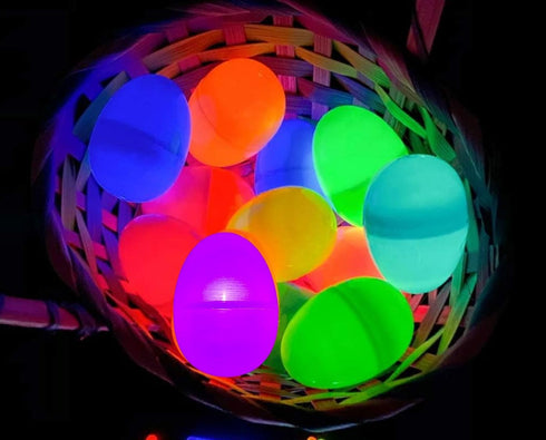 150 150 GiftExpress Pcs Plastic Glow in the Dark Easter Eggs Non Electronic & Mini Flashing Light Balls Standalone