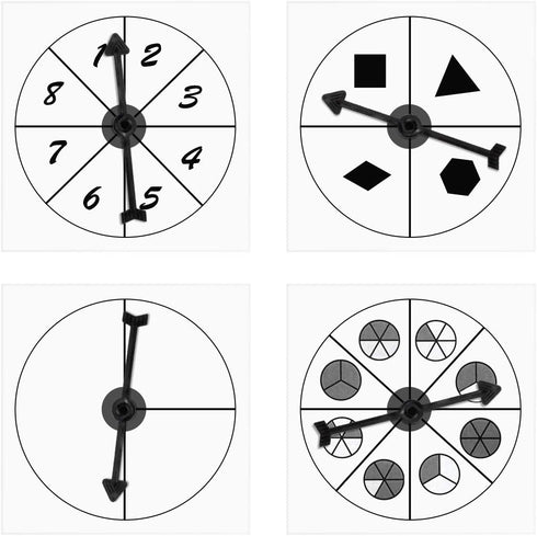 Game Spinner Transparent Dry Erase Math Spinner with Rotating Arrow for Party Games and Teaching (15 Pack)