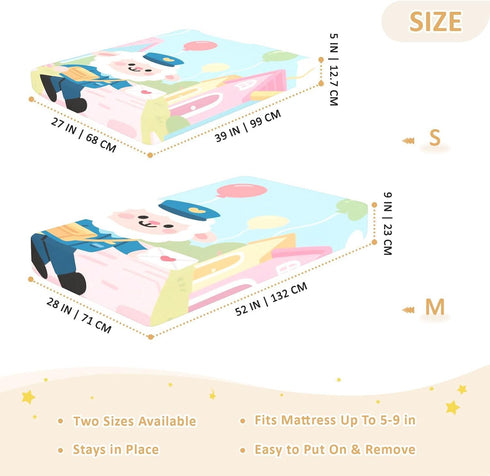 siphylline 1 Pack Letter Carrier Sheep Cartoon Cute Blue Baby Crib Sheets Cotton Baby Playard Sheet Ultra Soft Toddler