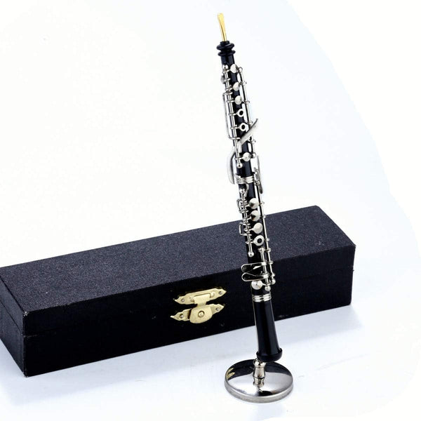 Dselvgvu Miniature Oboe with Stand and Case Mini Musical Instrument Oboe Replica Collectible